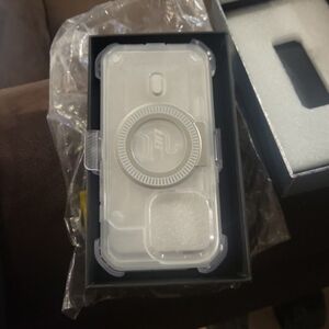 IPhone 15 pro case with Stand and built in screen protector& Belt Clip clear